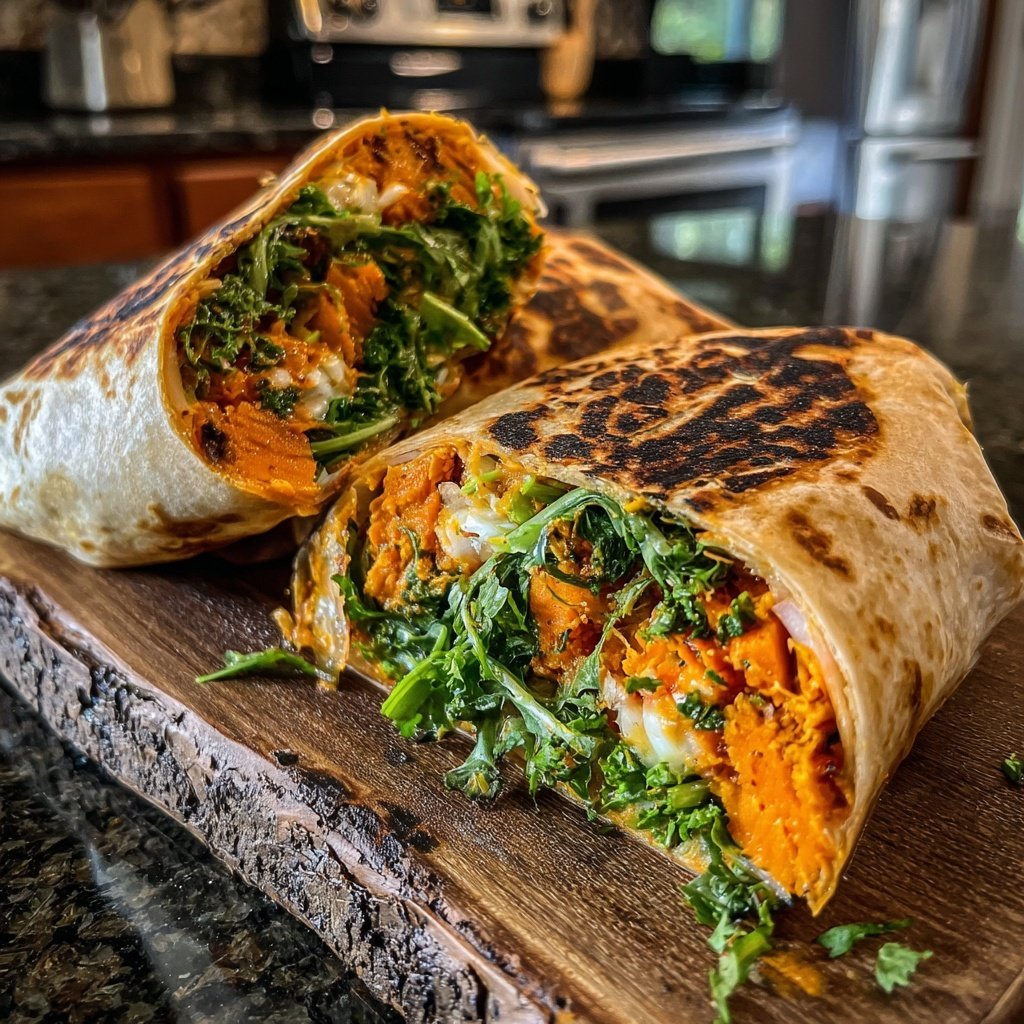 Healthy Lunch Roasted Sweet Potato Wraps