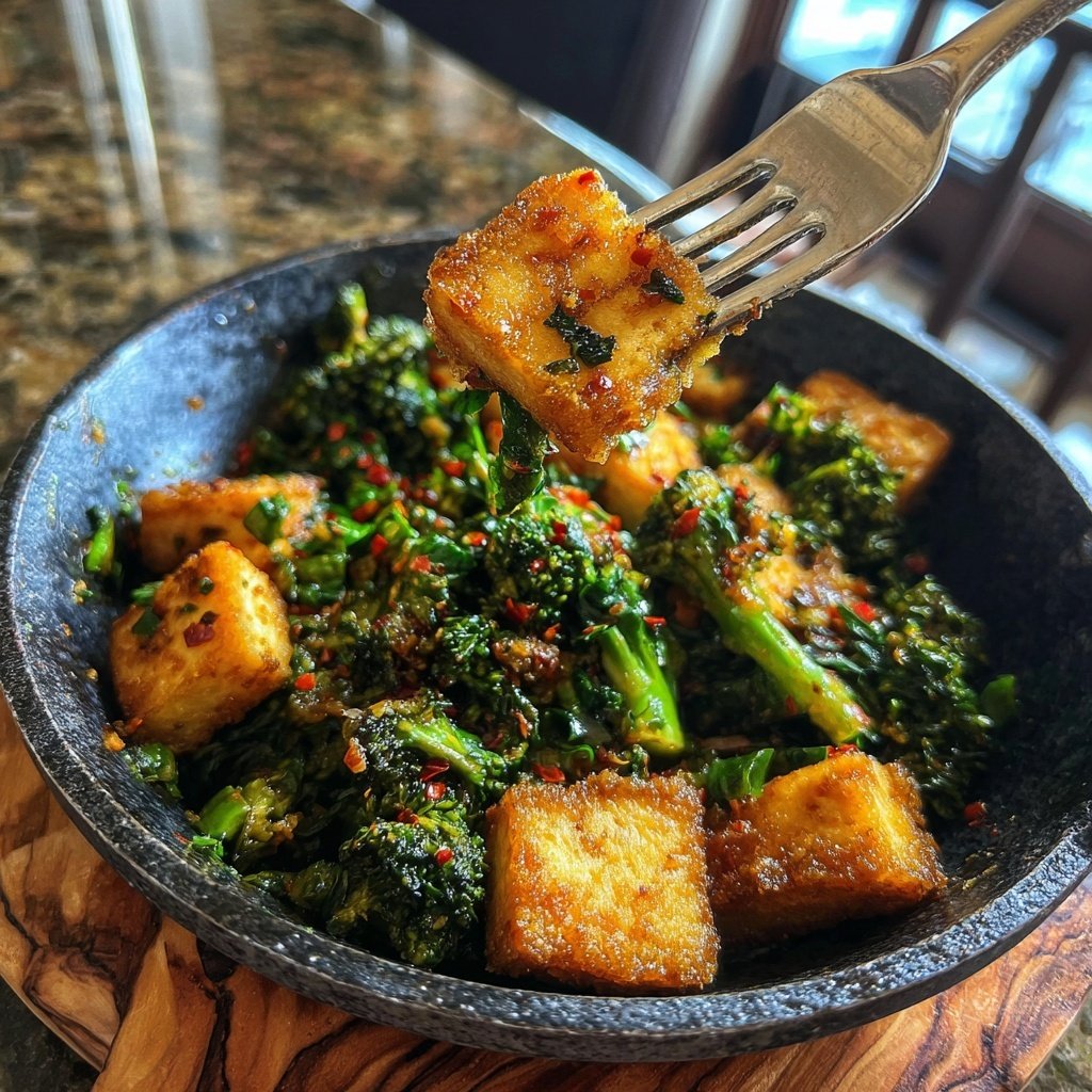 Healthy Dinner Broccoli Tofu Skillet
