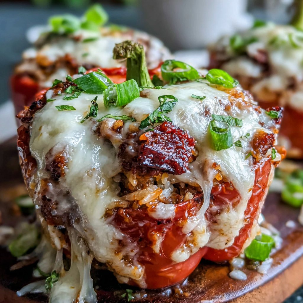 Beef And Rice Stuffed Bell Peppers