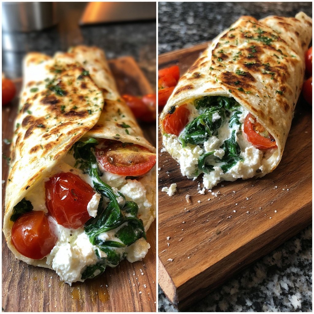 Cottage Cheese Flatbread Wraps