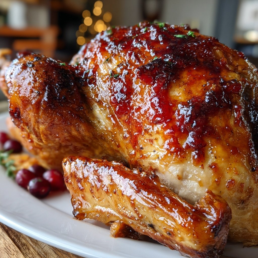 Roasted Turkey with Cranberry Glaze