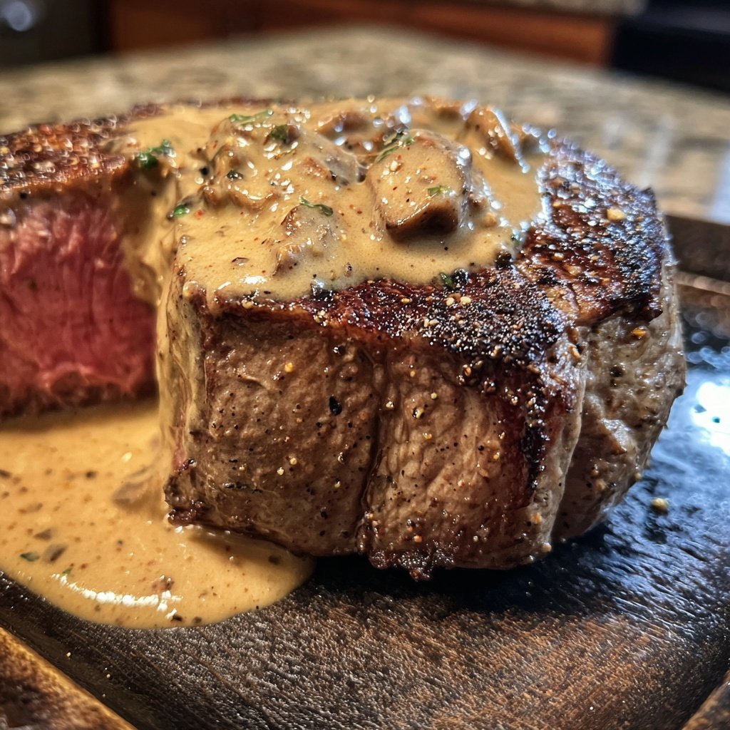 Beef Tenderloin with Mushroom Cream