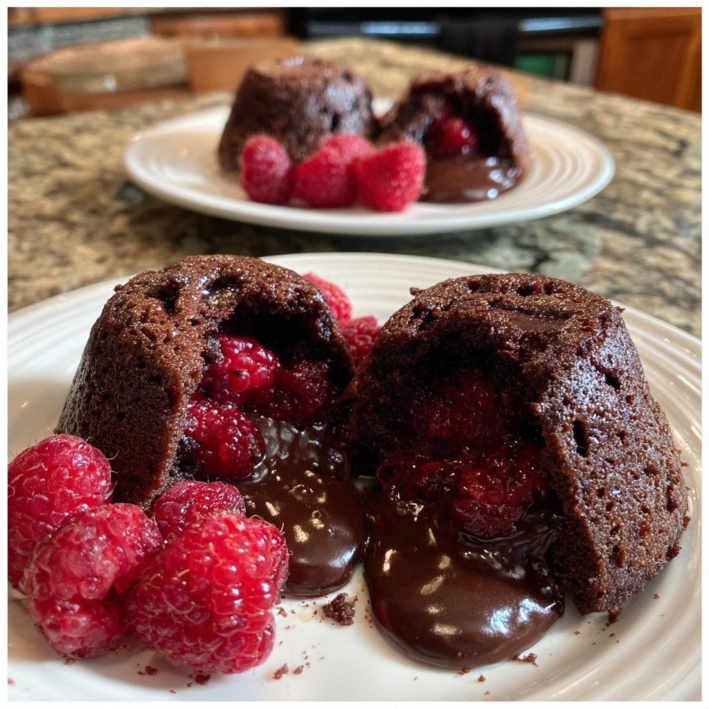 Chocolate Raspberry Lava Cakes