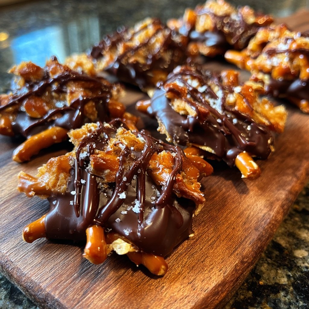Super Bowl Desserts Chocolate Pretzel Clusters