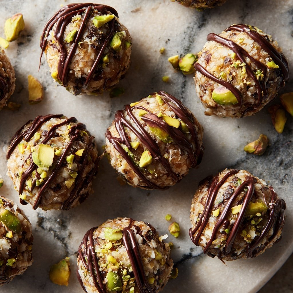 Chocolate Pistachio Coconut Snack Bites