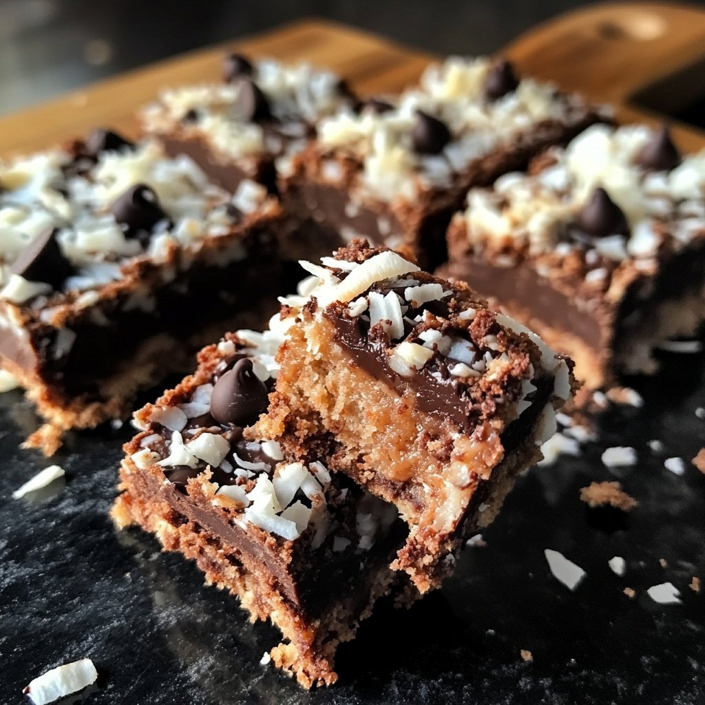 Chocolate Coconut Fudge Bars
