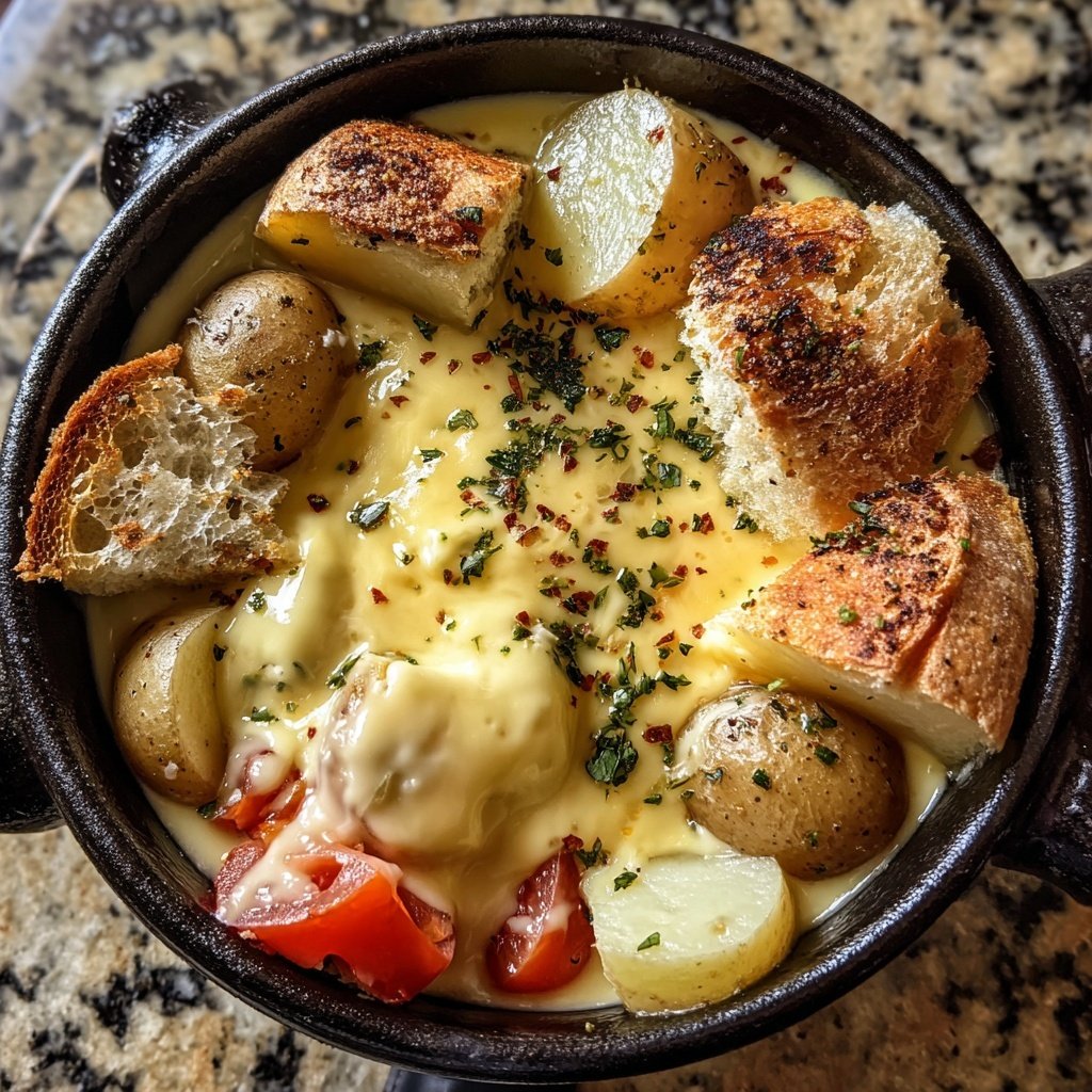 Fondue with Raclette Cheese